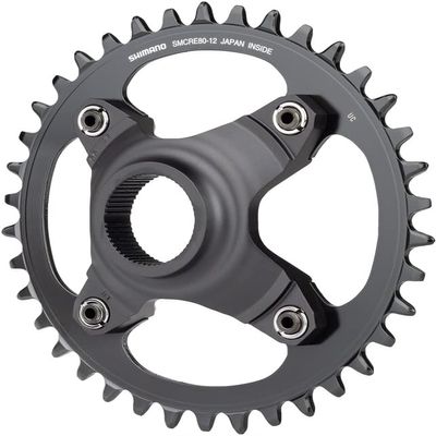 SHIMANO Steps SM-CRE80-12-B Chainring - 38T Without Chainguard, 55mm Chainline, Black