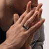 LOSTERLO 8mm Tungsten Ring For Men Wedding Band Classic Matte High Polished Comfort Fit Silver Black Ring Size 13 view 2