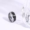 LOSTERLO 8mm Tungsten Ring For Men Wedding Band Classic Matte High Polished Comfort Fit Silver Black Ring Size 13 view 3