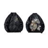 Aoleaky Winter Bomber Jacket Thick Padded Dragon Embroidery,Warm Hip Hop Coat,Sukajan Baseball Style Black XL view 4
