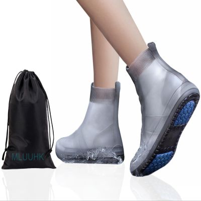 MLUUHK Waterproof Shoe Covers, Reusable Shoe Covers Non-Slip Shoes Boots for Outdoor Cycling Camping Fishing Travel (Grey, XL)