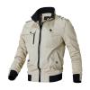 Aoleaky Pilot Trench Coat Casual Spring-Autumn Jacket,Durable Slim Military Style Khaki M view 1