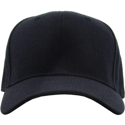 1 Pcs of Plain Fitted Baseball Cap Curved Visor Solid Blank Color Caps Hat Hats (Black, (Size: 8))