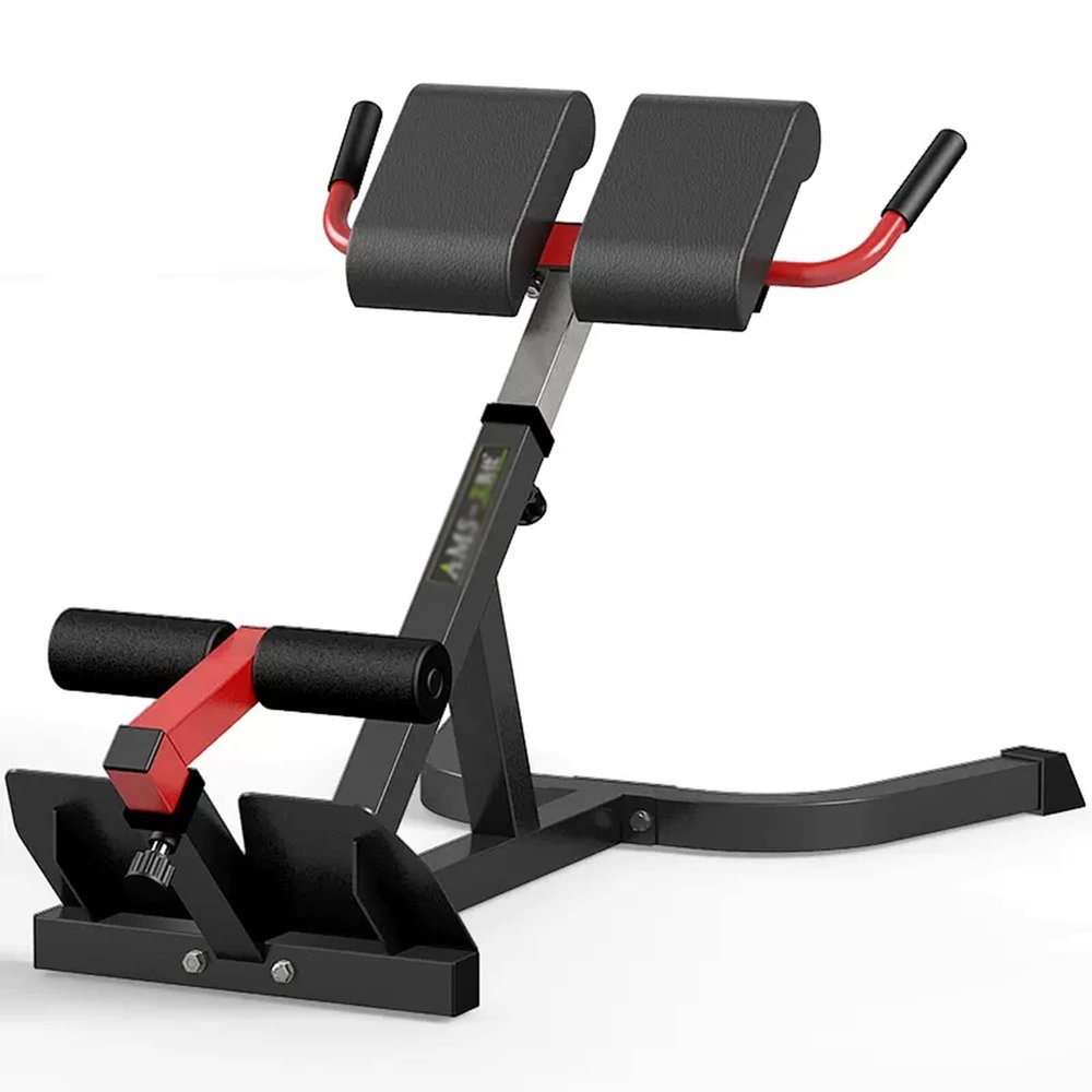 LZMZMQ Commercial Roman Chair, Back Extension Bench with Adjustable Height Cushion, Home/Gym/Clubs Multi Functional Ab Bench, Steel Frame