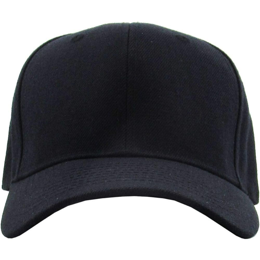 1 Pcs of Plain Fitted Baseball Cap Curved Visor Solid Blank Color Caps Hat Hats (Black, (Size: 7))