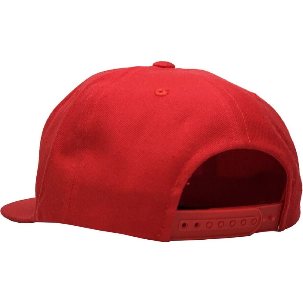 1 Pcs of Premium Classic Snapback Wool Blend Plain Basic Cap Hat (Red)