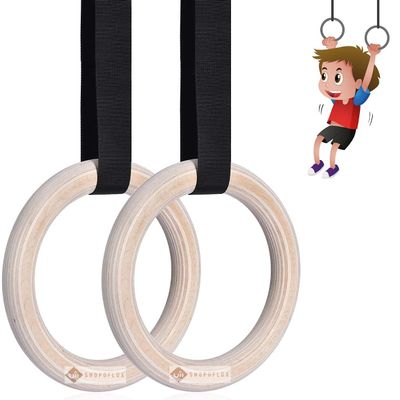 Kids Wooden Gymnastics Rings | Kids Gym Play Set | Gymnastic Toys for (Boys and Girls)