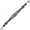 Circle Y Python Pass Wither Strap - Equestrian Vintage Leather Hand-Tooled Floral Design Turquoise Accents Horse Breast Collar Helper Wither Strap view 1