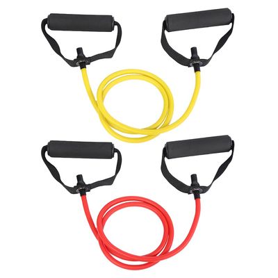 2Pcs Resistance Bands for Fitness, Yoga, and Home Workouts - Portable Chest Expander and Sit-up Rope with Handles, Elastic TPE Material, Assorted Colors, 47.24 X 3.14 X 0.39 Inches