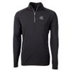 Cutter & Buck Men's Black Carolina Panthers Helmet Adapt Eco Knit Stretch Recycled Quarter-Zip Pullover Top view 2