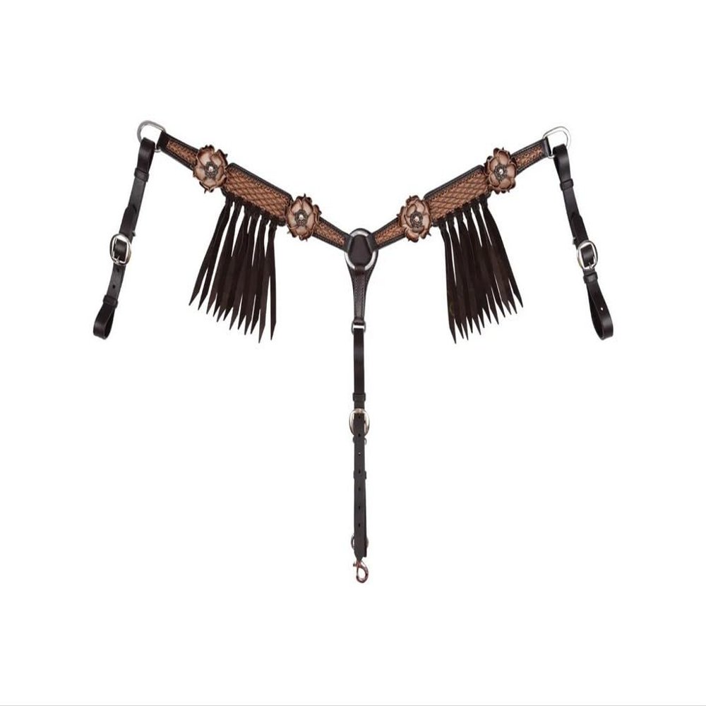 Circle Y Dusty Rose Vintage Breast Collar Brown