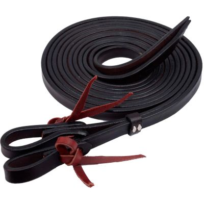Circle Y Tie End Split Rein | Durable Strong Rust-Resistant Western Flat Leather Equine Training Roper Rain | Ranch Riding, Horse Training & Equestrian Sport, Chocolate, 5/8'' x 7 1/2'