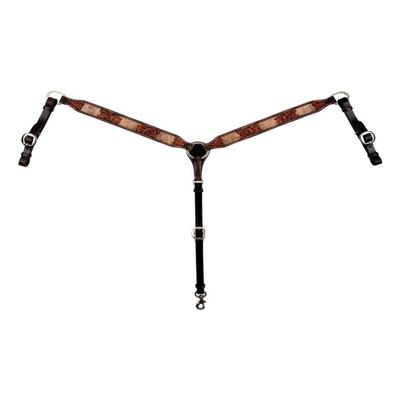 Circle Y Filigree Brindle Cw Breast Collar Pony