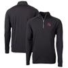 Cutter & Buck Men's Black Kansas City Chiefs Helmet Adapt Eco Knit Stretch Recycled Quarter-Zip Pullover Top view 1