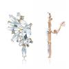 Met-edianger Clear Rhinestone Statement Earrings Retro Vintage Crystal Clip on Drop Dangle Earrings Non Pierced Earrings for Women view 1