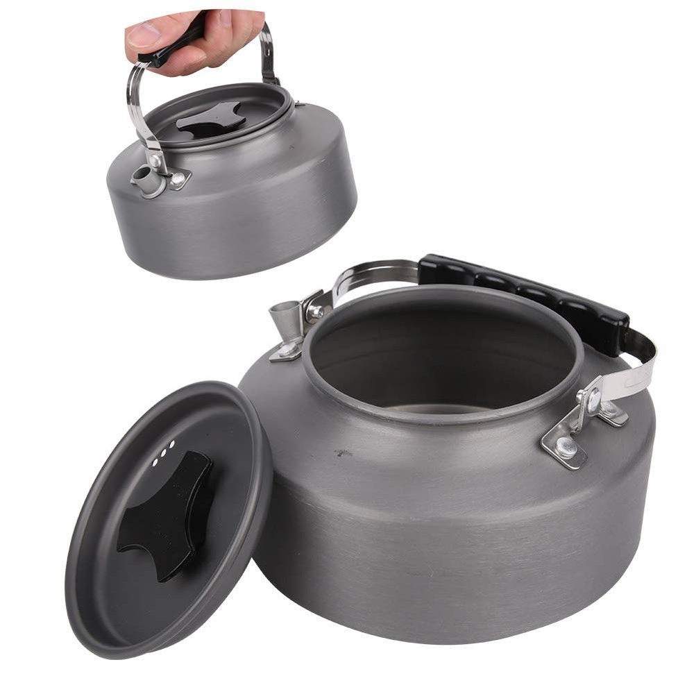 NDNCZDHC Portable Kettle, Camping Kettle for Boiling Water, Outdoor Camping Hiking Kettle Water Kettles Portable Coffee Pot Teapot Picnic Set(1.1L)