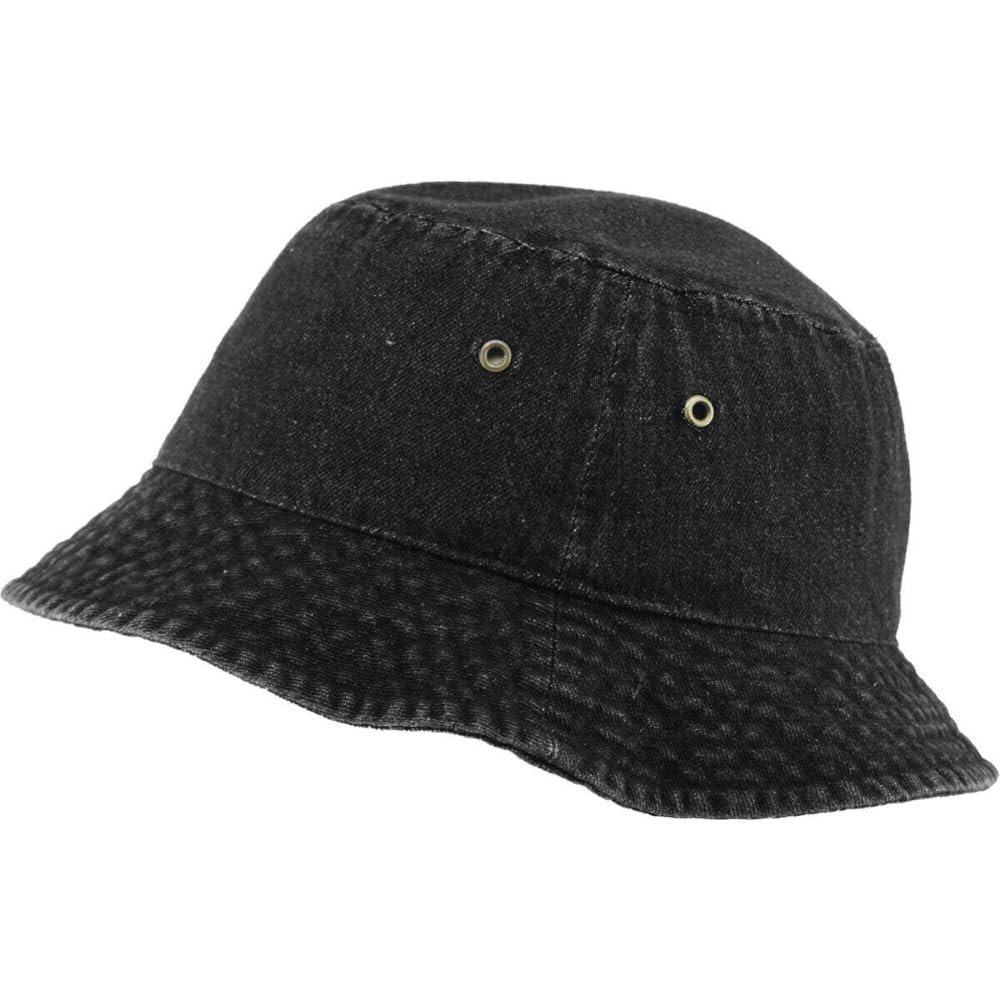 1 Pcs of Bucket Hat Boonie Basic Hunting Fishing Outdoor Summer Cap Unisex 100% Cotton (Black Denim)