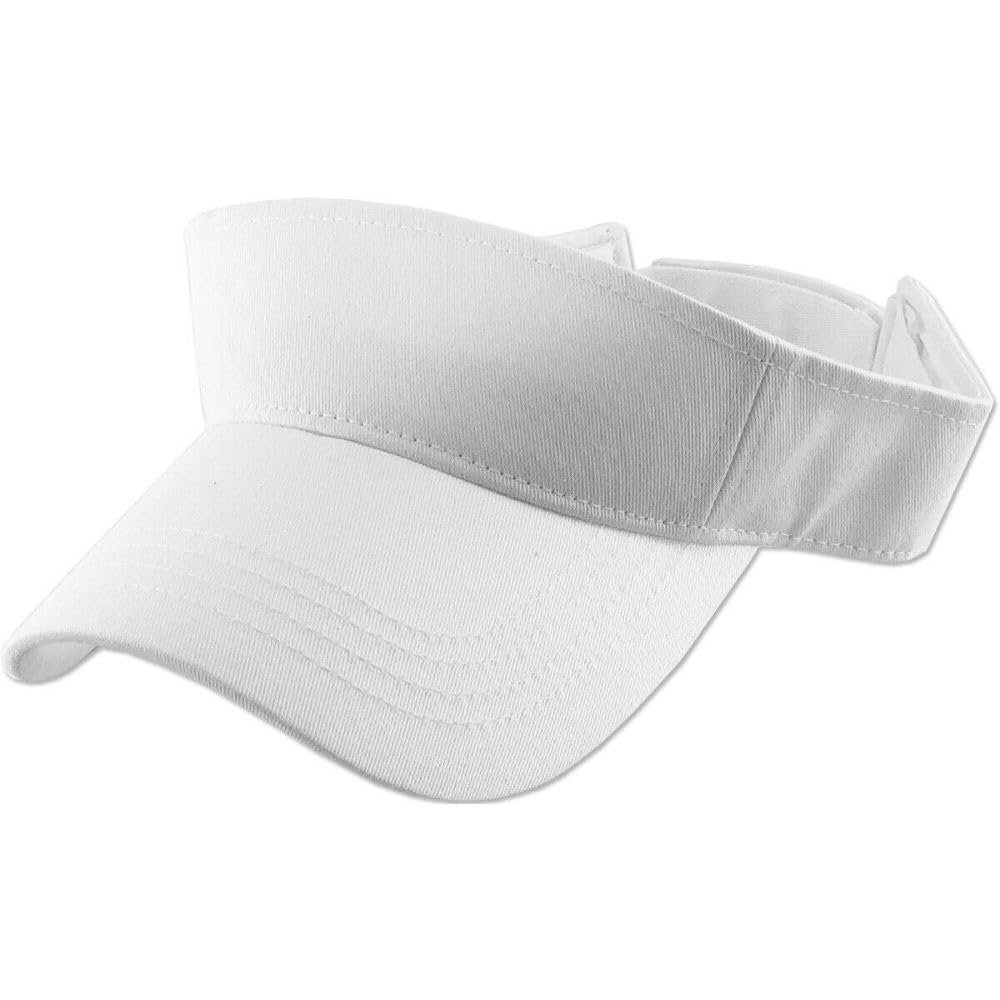 1 Pcs of Sun Visor Plain Hat Sports Cap Golf Tennis New Adjustable Men Women (White)