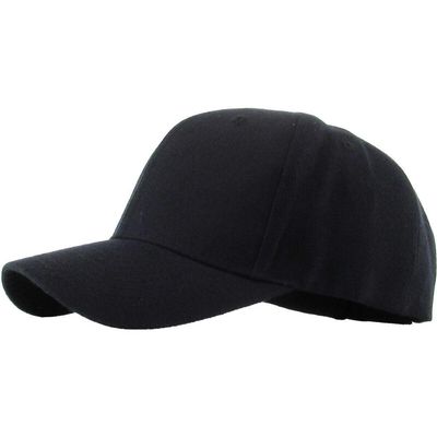 1 Pcs of Loop Plain Baseball Cap Solid Color Blank Curved Visor Hat Adjustable Army Mens (Black)