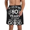 Happy 80th Birthday Men's Swim Trunks Quick Dry with Mesh Lining Beach Shorts Bathing Suit Swimwear Xx-Large view 1