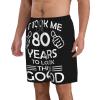 Happy 80th Birthday Men's Swim Trunks Quick Dry with Mesh Lining Beach Shorts Bathing Suit Swimwear Xx-Large view 2