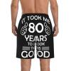 Happy 80th Birthday Men's Swim Trunks Quick Dry with Mesh Lining Beach Shorts Bathing Suit Swimwear Xx-Large view 3