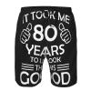 Happy 80th Birthday Men's Swim Trunks Quick Dry with Mesh Lining Beach Shorts Bathing Suit Swimwear Xx-Large view 4