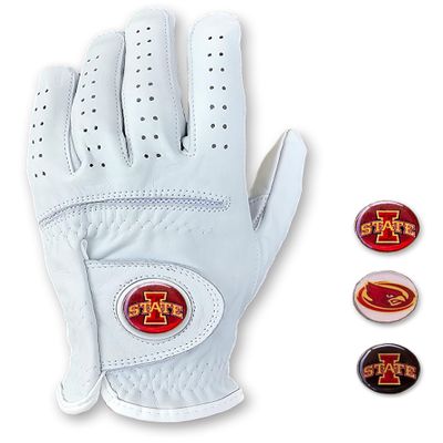 Scale Wear Iowa State Cyclones ISU Cabretta Leather Golf Gloves with 3 Magnetic Ball Markers. RH & LH Men's & Youth Boys Golf Gloves (Adult-M, Right (Fits Left Hand))
