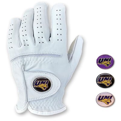 Scale Wear University of Norther Iowa Panthers Cabretta Leather Golf Gloves with 3 Magnetic Ball Markers. RH & LH Men's & Youth Boys Golf Gloves (Adult-XL, Right (Fits Left Hand))