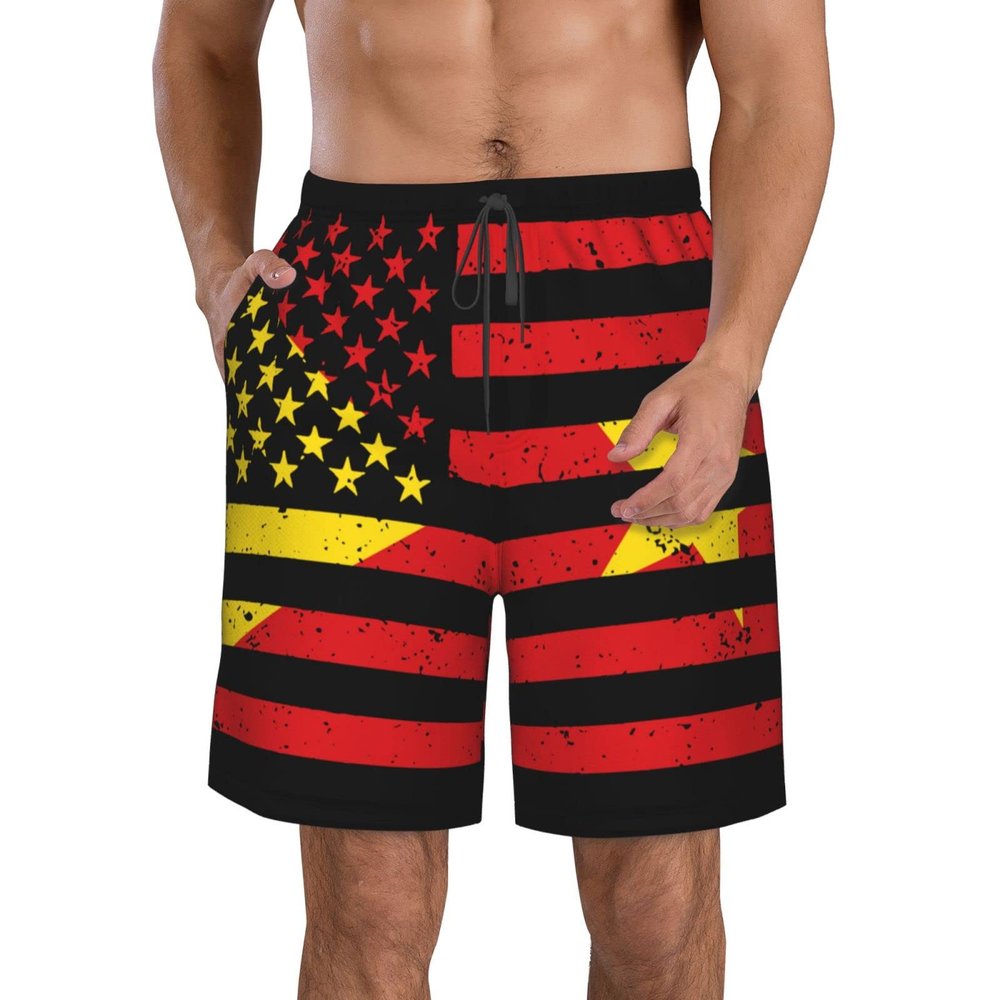 Tigray Region Flag Men's Swim Trunks Quick Dry with Mesh Lining Beach Shorts Bathing Suit Swimwear Xx-Large