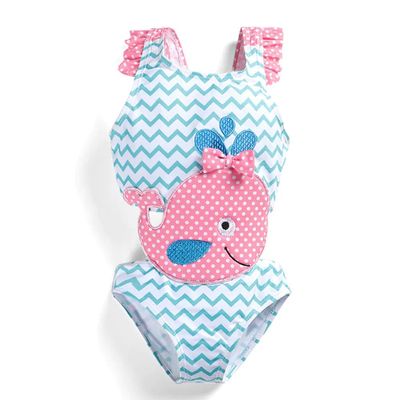 Grand Beauty Parlor Girls one Piece Swimsuit Available in Butterfly, bee, Dolphin, ice-Cream, Lady Bug Designs Bathing Suit Dolphin 4 Years