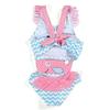Grand Beauty Parlor Girls one Piece Swimsuit Available in Butterfly, bee, Dolphin, ice-Cream, Lady Bug Designs Bathing Suit Bee 12M view 3