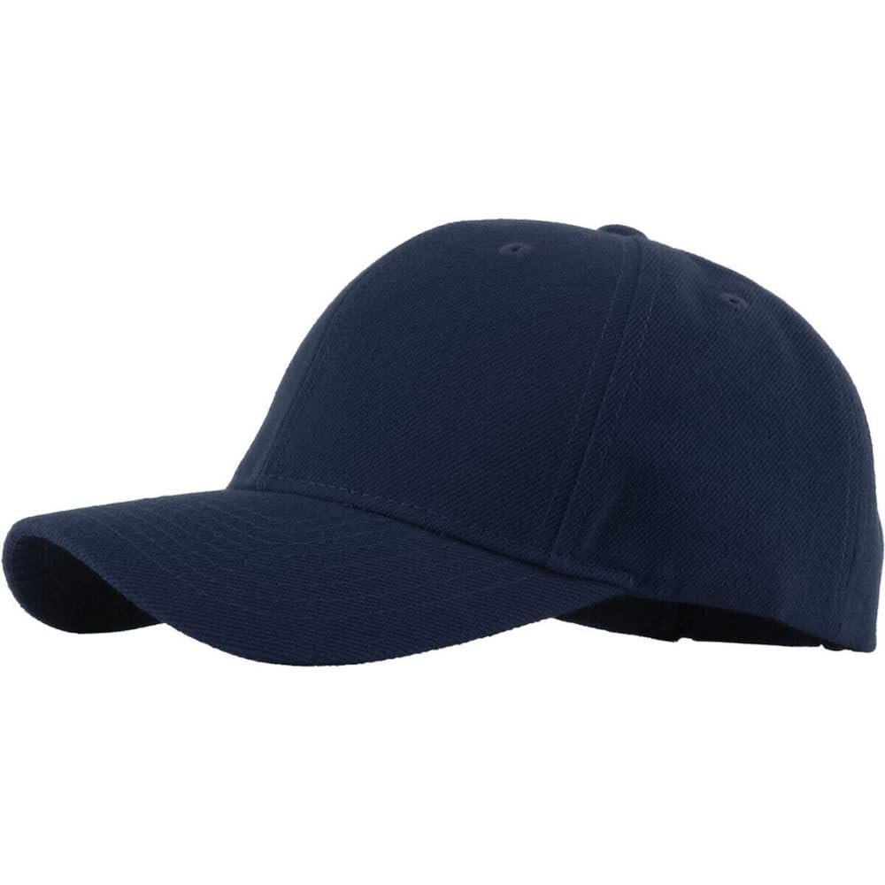 1 Pcs of Loop Plain Baseball Cap Solid Color Blank Curved Visor Hat Adjustable Army Mens (Navy)