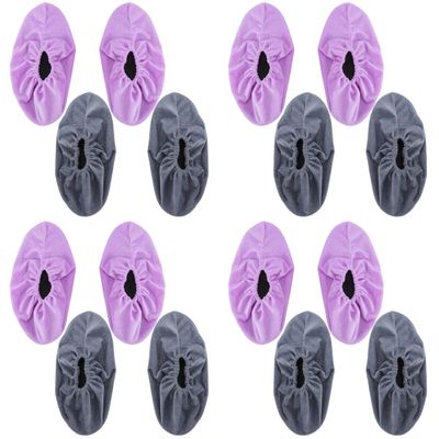 Garneck 8 Pairs Fleece Shoe Covers Bowling Supplies Bowling Shoe Covers Women Sneaker Outdoor Non Shoe Cover Boot Cover Overshoe Child Disposable Boots Flannel