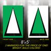 Pro Class Arrows; PCA-Green, Race Course Trail Marker; 150 Pack; 8"x5" (Green) view 2