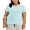 Karen S Plus Size Crochet Trim Top Aqua Ice 3X view 1