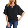 JM Collection Eyelet Poncho Top Deep Black L view 1