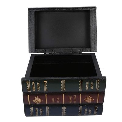 LYBLY Wood Decorative Book Box, Antique Book Jewelry Storage Case Jewelry Storage Case Packaging Study Book Ornament Home Decoration/575