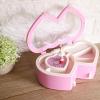 LYBLY Heart Shape Musical Jewelry Box, Musical Jewelry Box for Girls Musical Jewelry Storage Box with Dancing Girl for Birthday Christmas/493 (Color : Pink) view 3