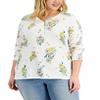 Style & Co Plus Size Knit Henley Top White Meadow 1X view 1