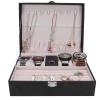 LYBLY Leather Jewelry Box, Jewelry and Watch Organizer with Lock Multi Layer Necklace Holder Display Earrings Storage Box/646 view 1