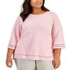 Karen S Plus Size Ladder Trim Top Boca Blush 2X view 1