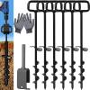16In Tent Stakes with 6PCS Heavy Duty Adapter, Screw Ground Anchors, Tree Straightening Kit, Mobile Home Anchors (Black) view 1
