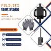 16In Tent Stakes with 6PCS Heavy Duty Adapter, Screw Ground Anchors, Tree Straightening Kit, Mobile Home Anchors (Black) view 2
