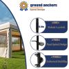 16In Tent Stakes with 6PCS Heavy Duty Adapter, Screw Ground Anchors, Tree Straightening Kit, Mobile Home Anchors (Black) view 3