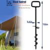 16In Tent Stakes with 6PCS Heavy Duty Adapter, Screw Ground Anchors, Tree Straightening Kit, Mobile Home Anchors (Black) view 4