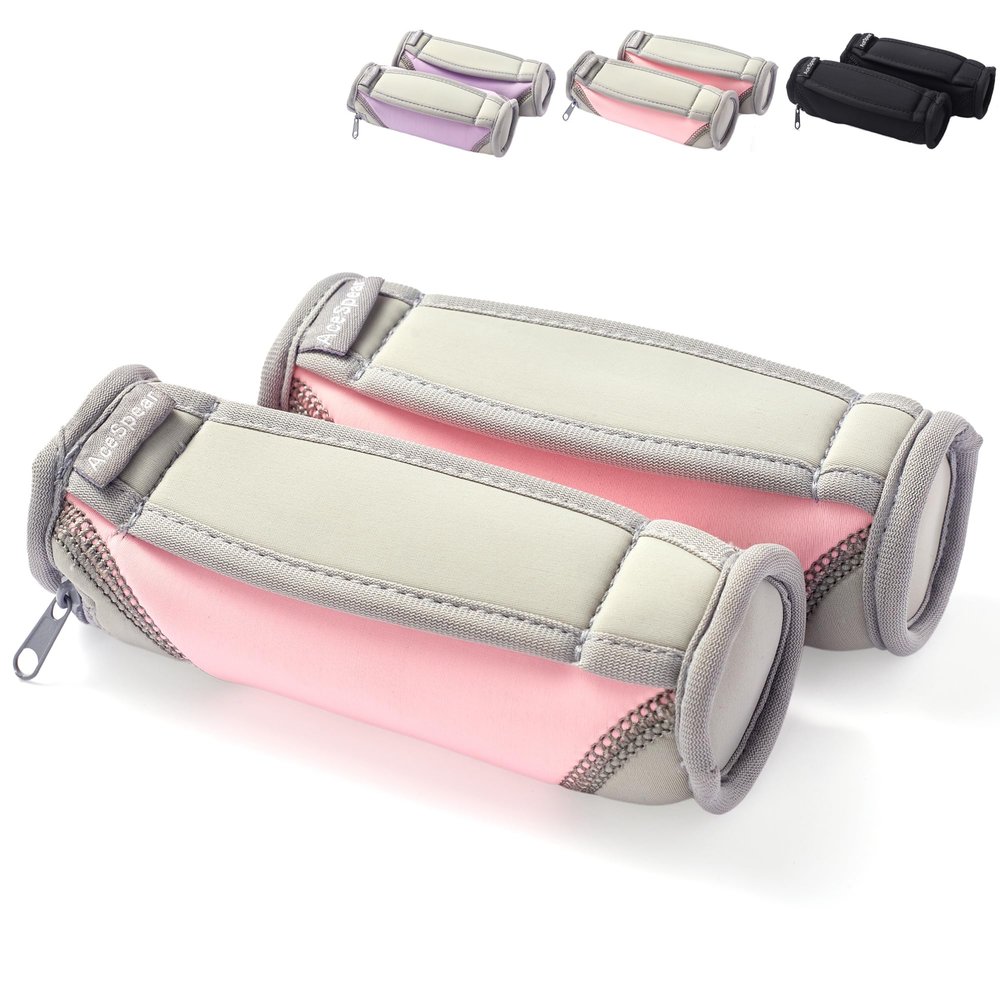 AceSpear Hand Weights for Women Men 1lb 2lbs 3lbs 4lbs Soft Dumbbells of 2, Detachable Walking Weight for Aerobics, Jogging, Running (4 lbs x 2, Pink)