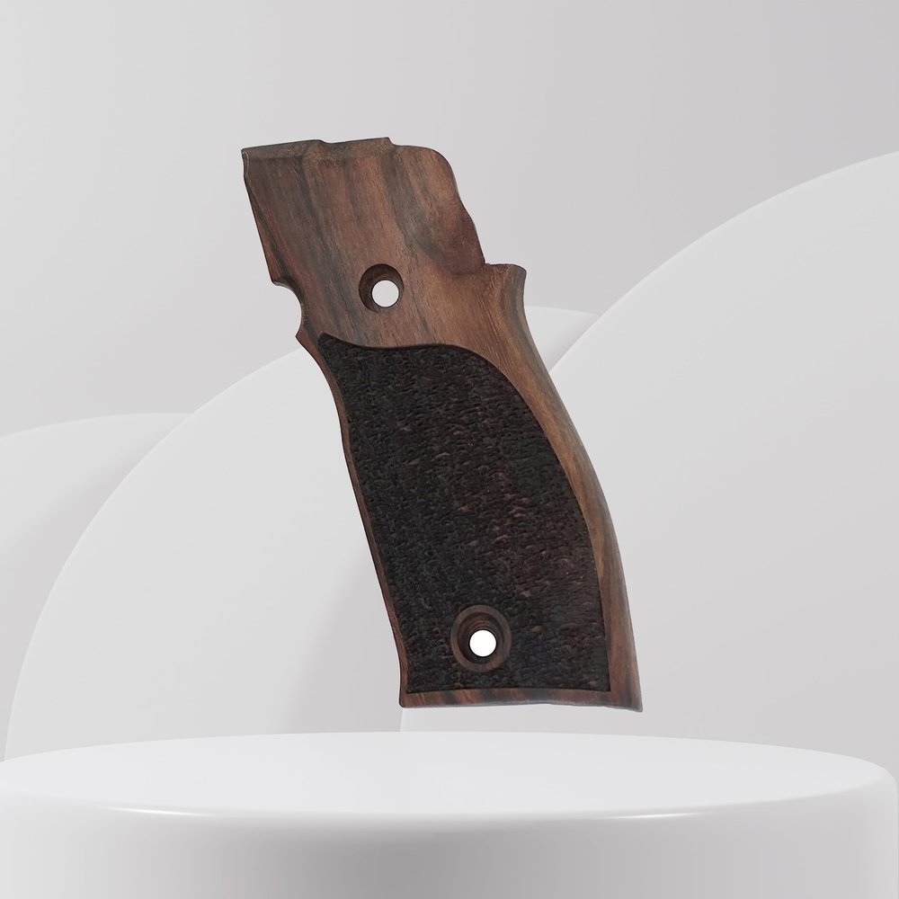 Tactical Mak Grips X5/X6 Grip Black Gun Grips Natural Wood Grip 3D Texture with German Silver Carving Perfect for Your Holster Weapon Speed and Accuracy and Design (X5 X6 V22)