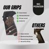 Tactical Mak Grips P 228/P 229 Grip Black Gun Grips Natural Wood Grip 3D Texture with German Silver Carving Perfect for Your Holster Weapon Speed and Accuracy and Design (P228/P229 V25) view 3