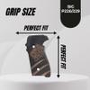 Tactical Mak Grips P 228/P 229 Grip Black Gun Grips Natural Wood Grip 3D Texture with German Silver Carving Perfect for Your Holster Weapon Speed and Accuracy and Design (P228/P229 V25) view 4